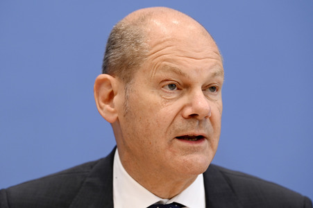 Pressekonferenz mit Olaf Scholz in Berlin