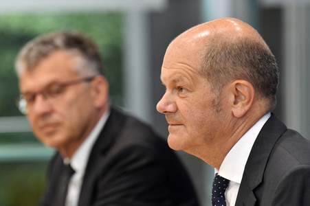 Pressekonferenz mit Olaf Scholz in Berlin
