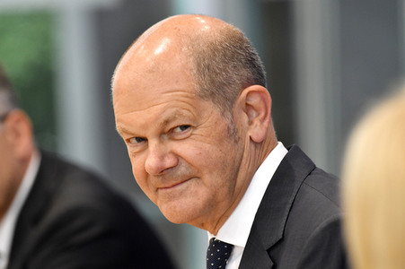Pressekonferenz mit Olaf Scholz in Berlin