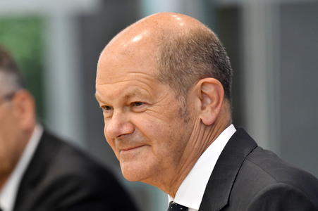 Pressekonferenz mit Olaf Scholz in Berlin