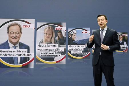 Vorstellung der Bundestagswahlkampfkampagne der CDU in Berlin