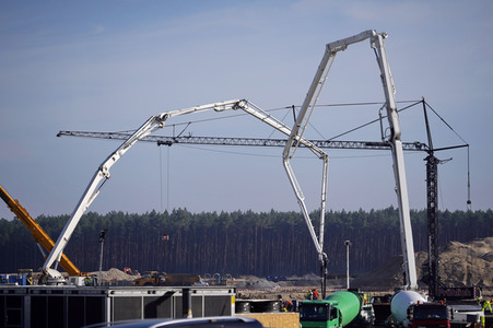 Baustelle der Tesla Gigafactory 4 in Grünheide