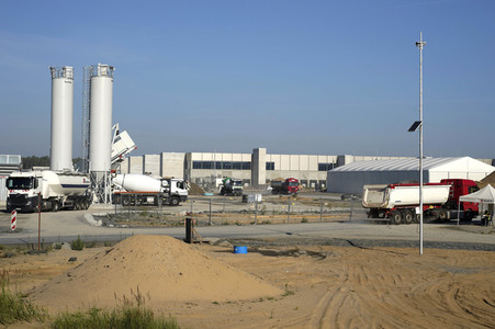 Baustelle der Tesla Gigafactory 4 in Grünheide