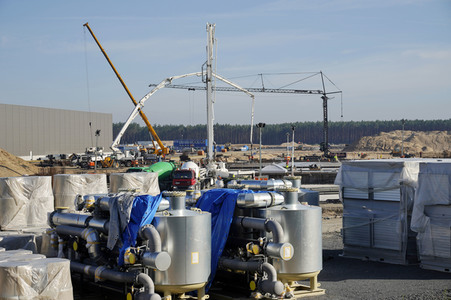 Baustelle der Tesla Gigafactory 4 in Grünheide