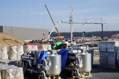 Baustelle der Tesla Gigafactory 4 in Grünheide