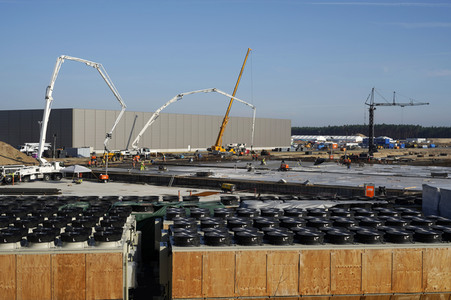 Baustelle der Tesla Gigafactory 4 in Grünheide