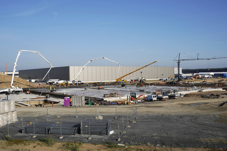 Baustelle der Tesla Gigafactory 4 in Grünheide