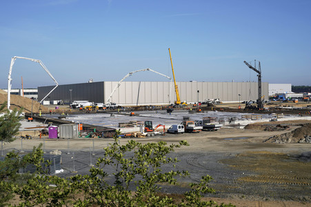 Baustelle der Tesla Gigafactory 4 in Grünheide