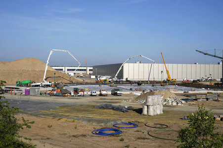Baustelle der Tesla Gigafactory 4 in Grünheide