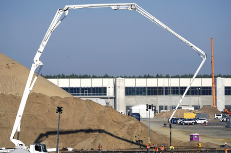 Baustelle der Tesla Gigafactory 4 in Grünheide