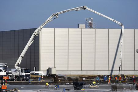 Baustelle der Tesla Gigafactory 4 in Grünheide
