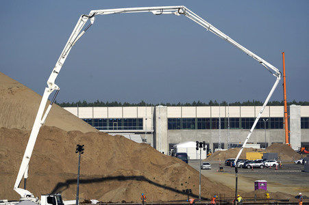 Baustelle der Tesla Gigafactory 4 in Grünheide
