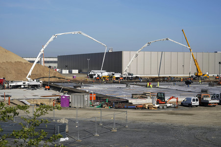 Baustelle der Tesla Gigafactory 4 in Grünheide