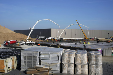 Baustelle der Tesla Gigafactory 4 in Grünheide