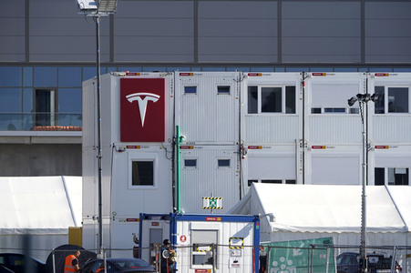 Baustelle der Tesla Gigafactory 4 in Grünheide