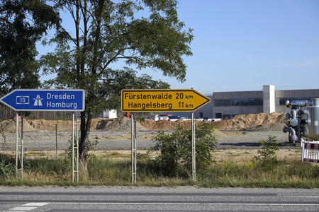 Baustelle der Tesla Gigafactory 4 in Grünheide