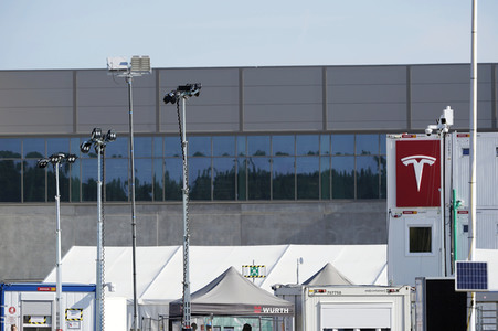 Baustelle der Tesla Gigafactory 4 in Grünheide