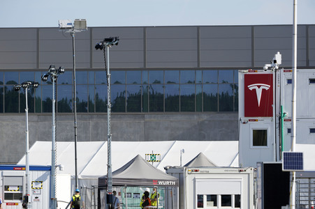 Baustelle der Tesla Gigafactory 4 in Grünheide