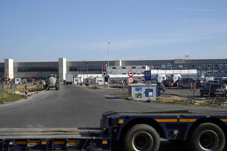 Baustelle der Tesla Gigafactory 4 in Grünheide