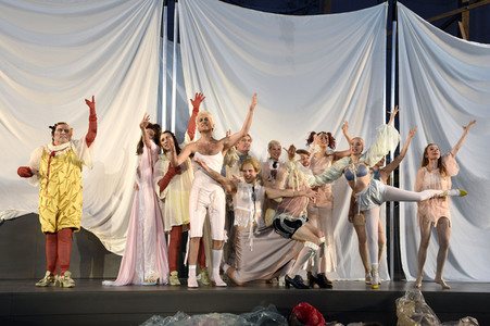 Theaterprobe 'Jedermann - Das Spiel vom Sterben des reichen Mannes' in Salzburg