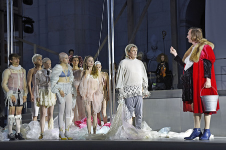 Theaterprobe 'Jedermann - Das Spiel vom Sterben des reichen Mannes' in Salzburg