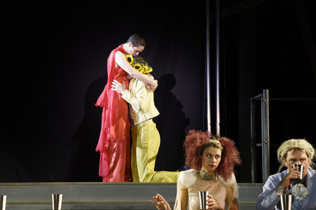 Theaterprobe 'Jedermann - Das Spiel vom Sterben des reichen Mannes' in Salzburg