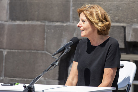 Pressestatement der Bundeskanzelrin nach ihrem Besuch im Hochwassergebiet in Adenau