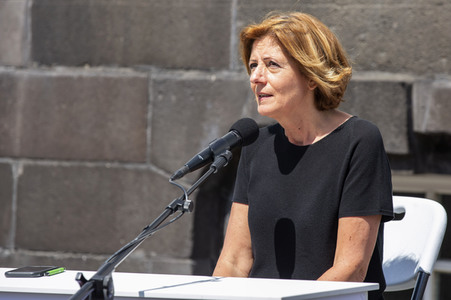 Pressestatement der Bundeskanzelrin nach ihrem Besuch im Hochwassergebiet in Adenau