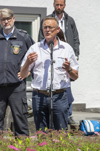 Pressestatement der Bundeskanzelrin nach ihrem Besuch im Hochwassergebiet in Adenau