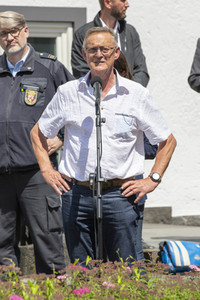 Pressestatement der Bundeskanzelrin nach ihrem Besuch im Hochwassergebiet in Adenau