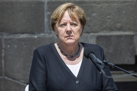 Pressestatement der Bundeskanzelrin nach ihrem Besuch im Hochwassergebiet in Adenau