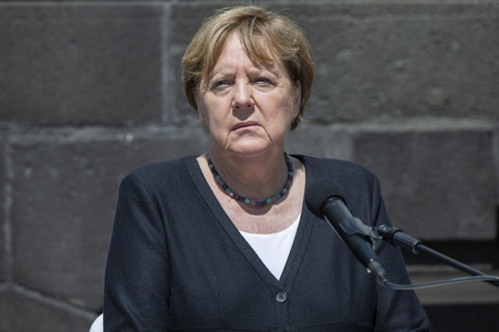 Pressestatement der Bundeskanzelrin nach ihrem Besuch im Hochwassergebiet in Adenau