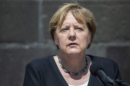 Pressestatement der Bundeskanzelrin nach ihrem Besuch im Hochwassergebiet in Adenau