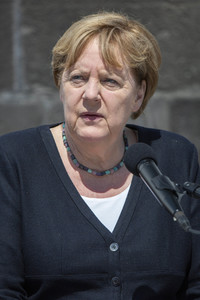 Pressestatement der Bundeskanzelrin nach ihrem Besuch im Hochwassergebiet in Adenau