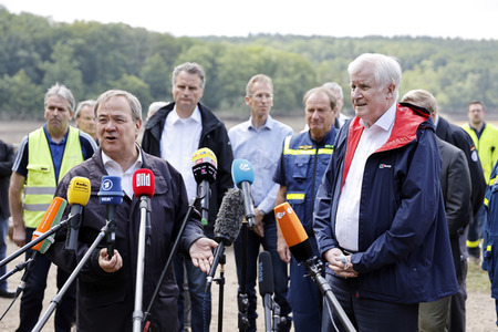 Armin Laschet und Horst Seehofer besuchen die Steinbachtalsperre