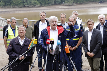 Armin Laschet und Horst Seehofer besuchen die Steinbachtalsperre