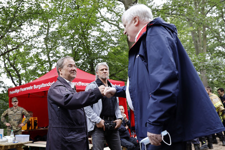 Armin Laschet und Horst Seehofer besuchen die Steinbachtalsperre