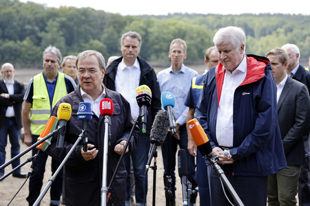 Armin Laschet und Horst Seehofer besuchen die Steinbachtalsperre