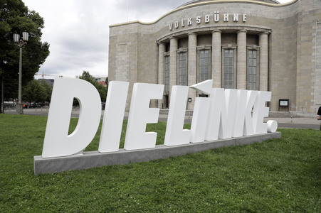 Pressetermin zur Plakatkampagne der Partei Die Linke zur Bundestagsswahl 2021 in Berlin