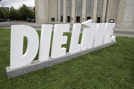 Pressetermin zur Plakatkampagne der Partei Die Linke zur Bundestagsswahl 2021 in Berlin