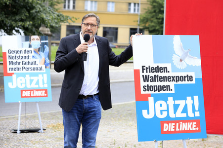 Pressetermin zur Plakatkampagne der Partei Die Linke zur Bundestagsswahl 2021 in Berlin