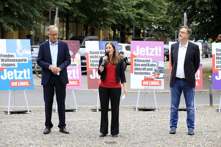 Pressetermin zur Plakatkampagne der Partei Die Linke zur Bundestagsswahl 2021 in Berlin