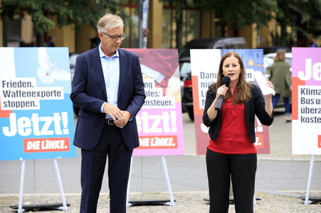 Pressetermin zur Plakatkampagne der Partei Die Linke zur Bundestagsswahl 2021 in Berlin