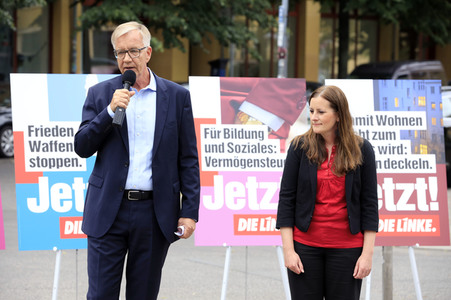 Pressetermin zur Plakatkampagne der Partei Die Linke zur Bundestagsswahl 2021 in Berlin
