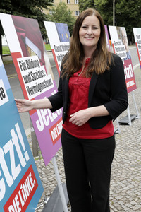 Pressetermin zur Plakatkampagne der Partei Die Linke zur Bundestagsswahl 2021 in Berlin