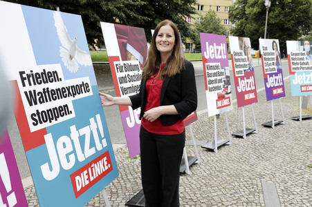Pressetermin zur Plakatkampagne der Partei Die Linke zur Bundestagsswahl 2021 in Berlin