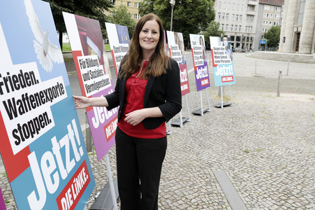 Pressetermin zur Plakatkampagne der Partei Die Linke zur Bundestagsswahl 2021 in Berlin