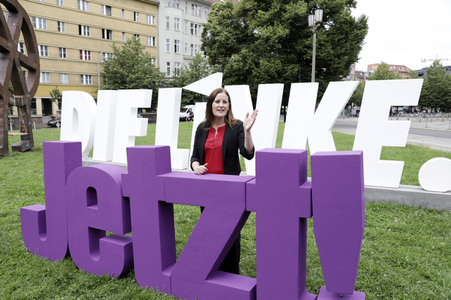 Pressetermin zur Plakatkampagne der Partei Die Linke zur Bundestagsswahl 2021 in Berlin