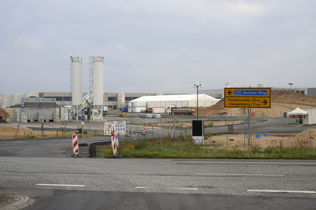 Baustelle der Tesla Gigafactory 4 in Grünheide