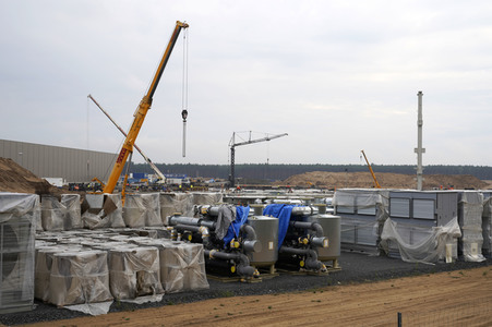 Baustelle der Tesla Gigafactory 4 in Grünheide